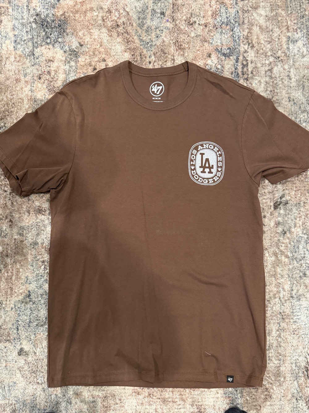 47 Los Angeles Dodgers Brown Short Sleeve Logo Tee